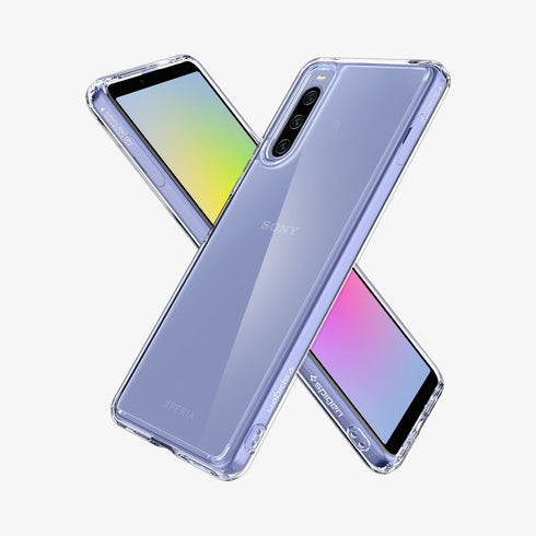ACS03130 - Sony Xperia 10 III Case Ultra Hybrid in crystal clear showing the back